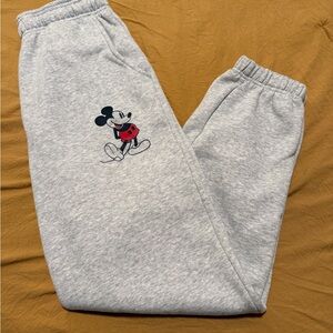 Disney Women’s Light Gray Mickey Mouse Sweat Joggers